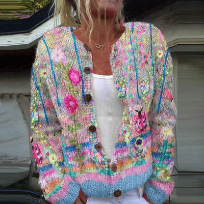 Sanne | Cardigan Floreale Elegante