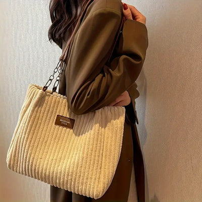 Maria - Borsa a Spalla in Velluto a Coste alla Moda