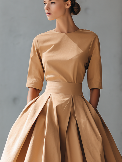 Abito Maxi Strutturato in Cotone