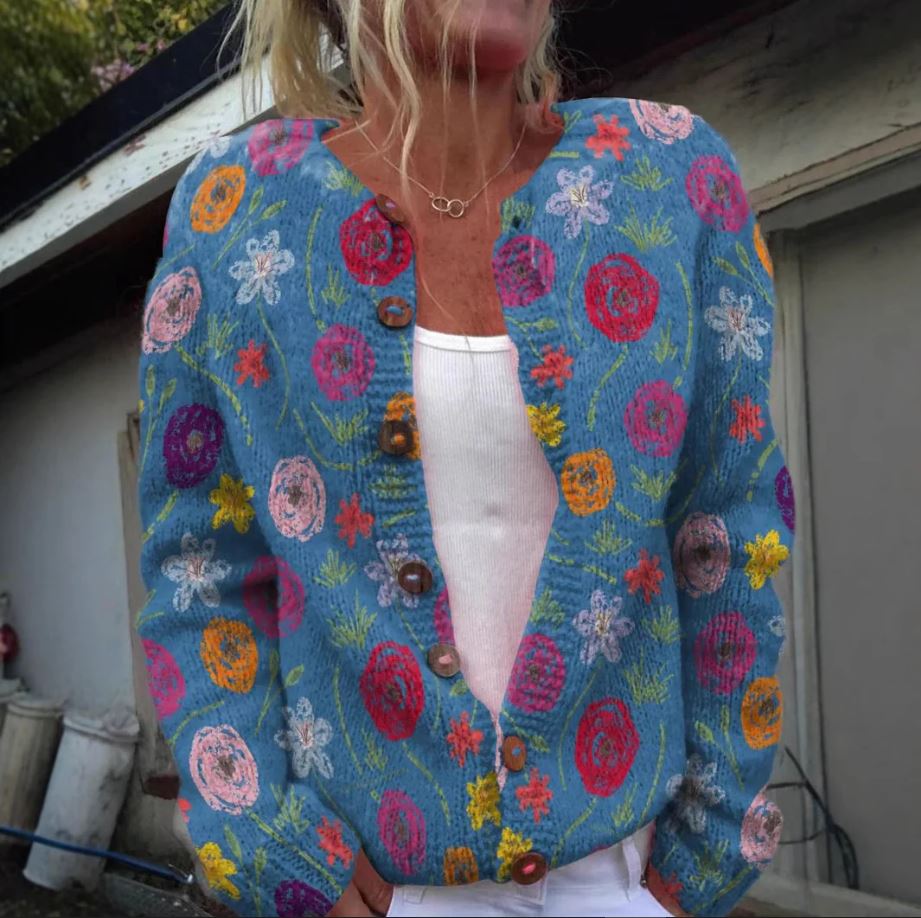 Tilda | Cardigan Floreale Blu
