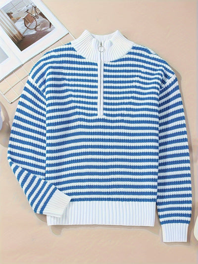 Celia | Maglione a Righe con Zip