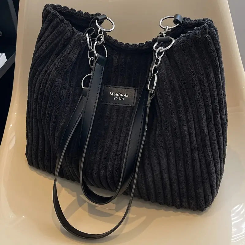 Maria - Borsa a Spalla in Velluto a Coste alla Moda