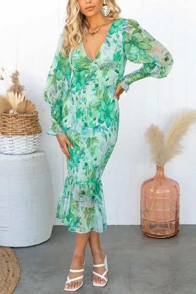 Melissa - Abito midi con volant floreali
