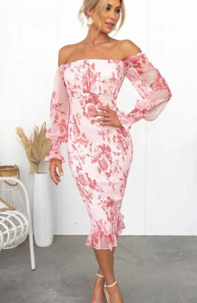 Dahlia - Stupenda Vestito Midi Off Shoulder