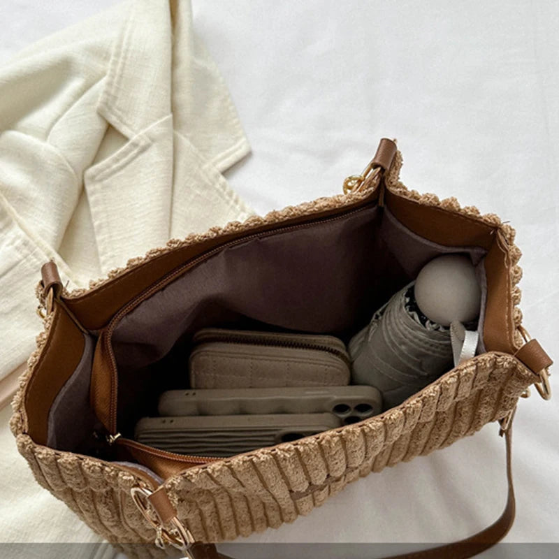 Onice - Borsa Tote in Corduroy a Grande Capacità