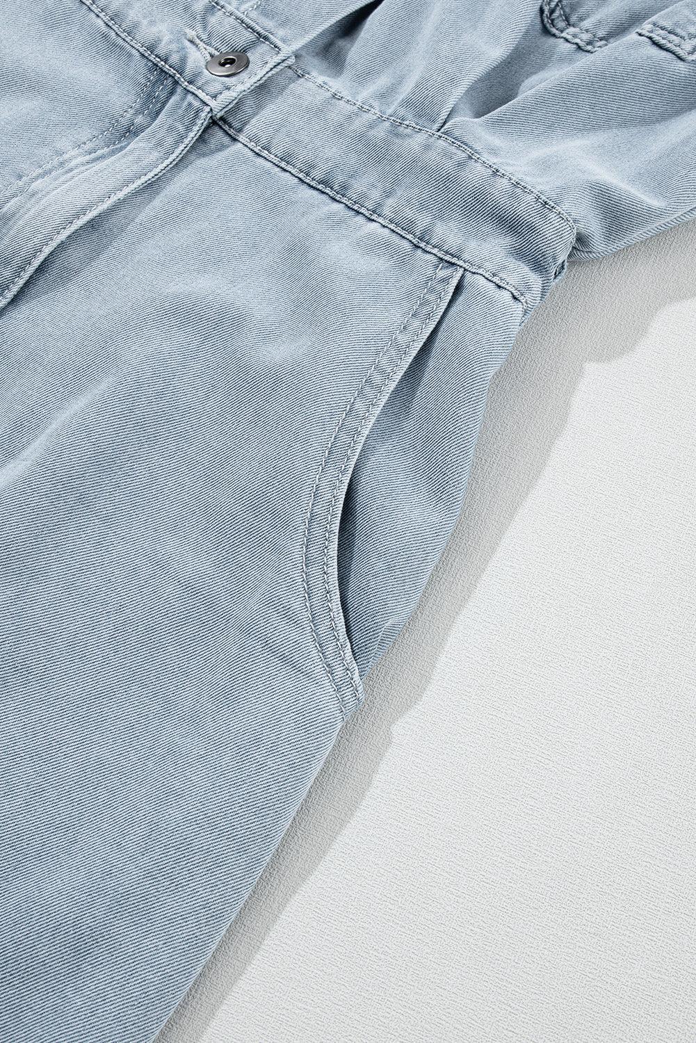 Sofia® | Elegante Vestito in Denim con Maniche a Pipistrello Corte