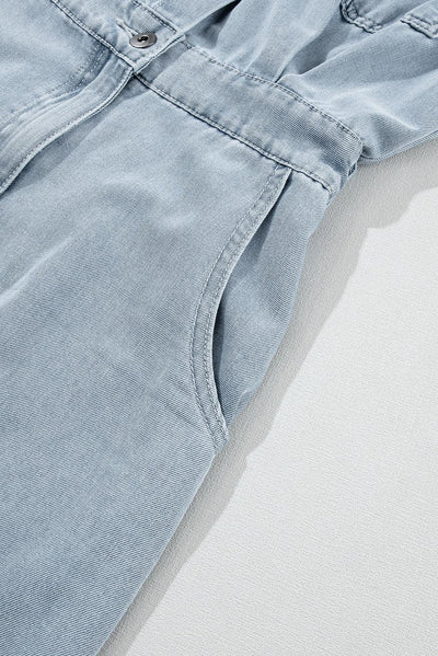 Sofia® | Elegante Vestito in Denim con Maniche a Pipistrello Corte