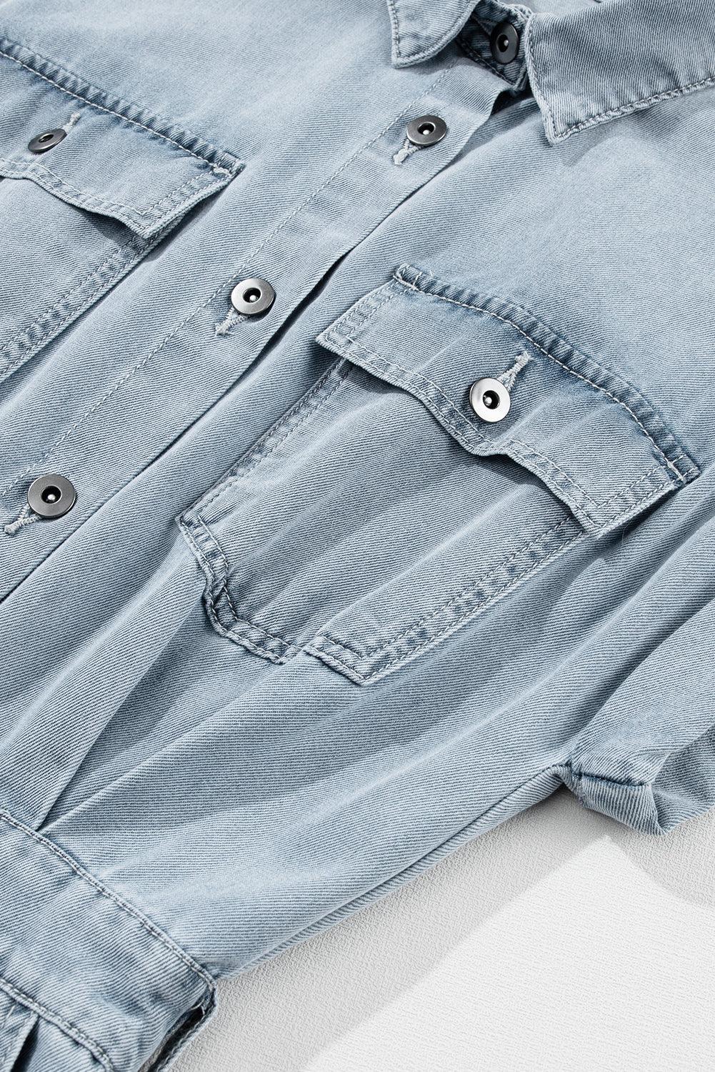 Sofia® | Elegante Vestito in Denim con Maniche a Pipistrello Corte