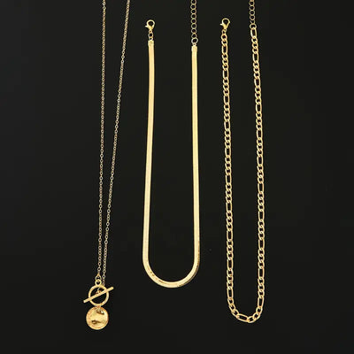 Collana a strati con monete testurizzate Savira | Oro