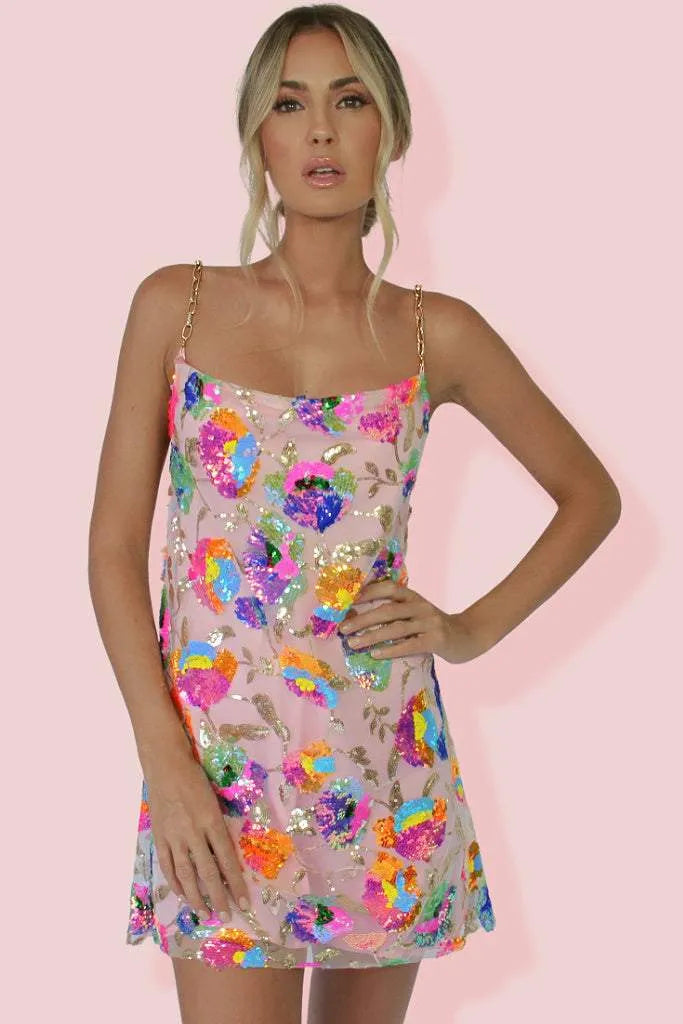 Rylee | Mini Abito Senza Schiena con Paillettes