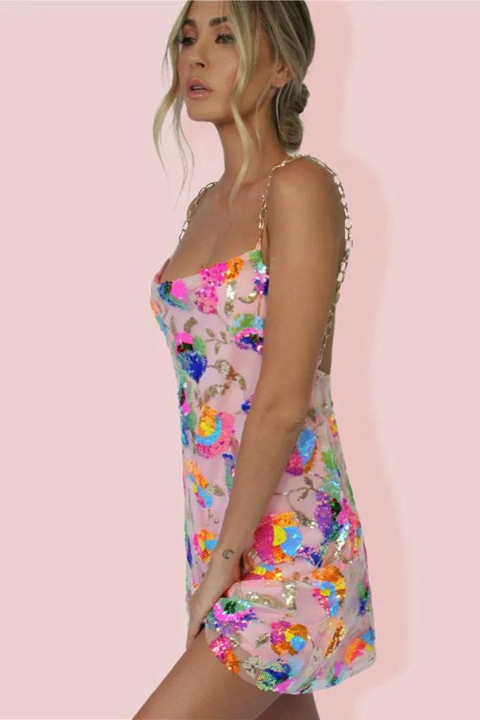 Rylee | Mini Abito Senza Schiena con Paillettes
