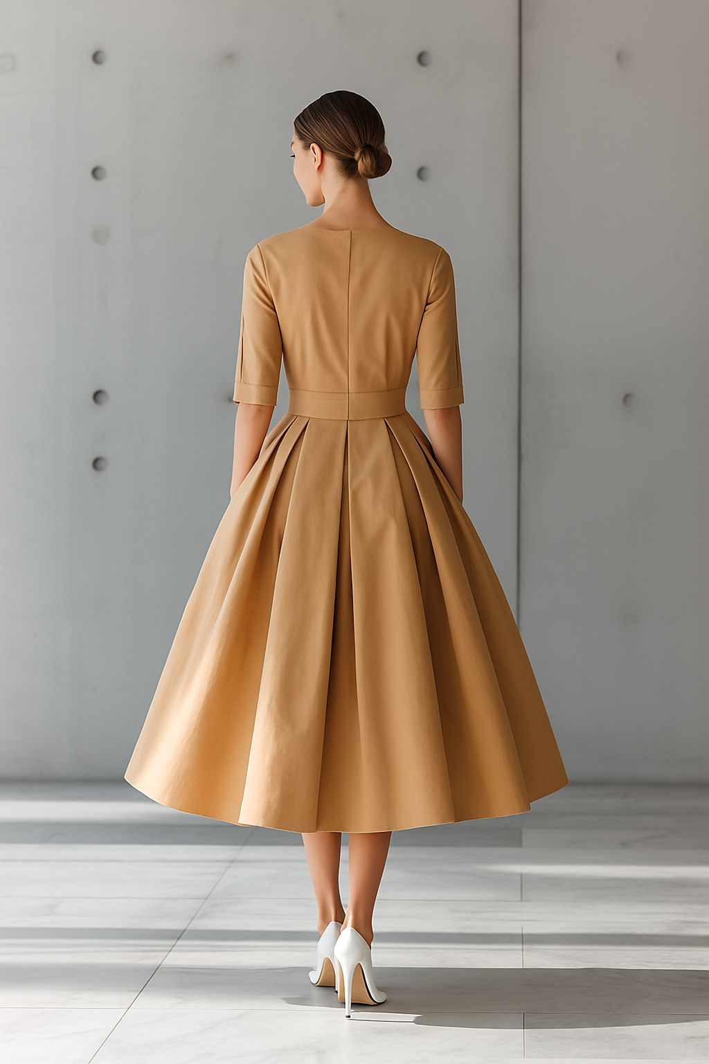 Abito Maxi Strutturato in Cotone