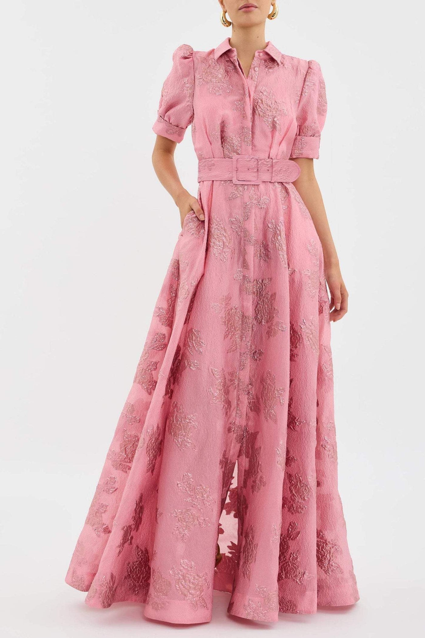 Aven - Abito a Vita Alta con Rever Rosa Retro