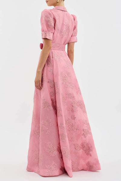Aven - Abito a Vita Alta con Rever Rosa Retro