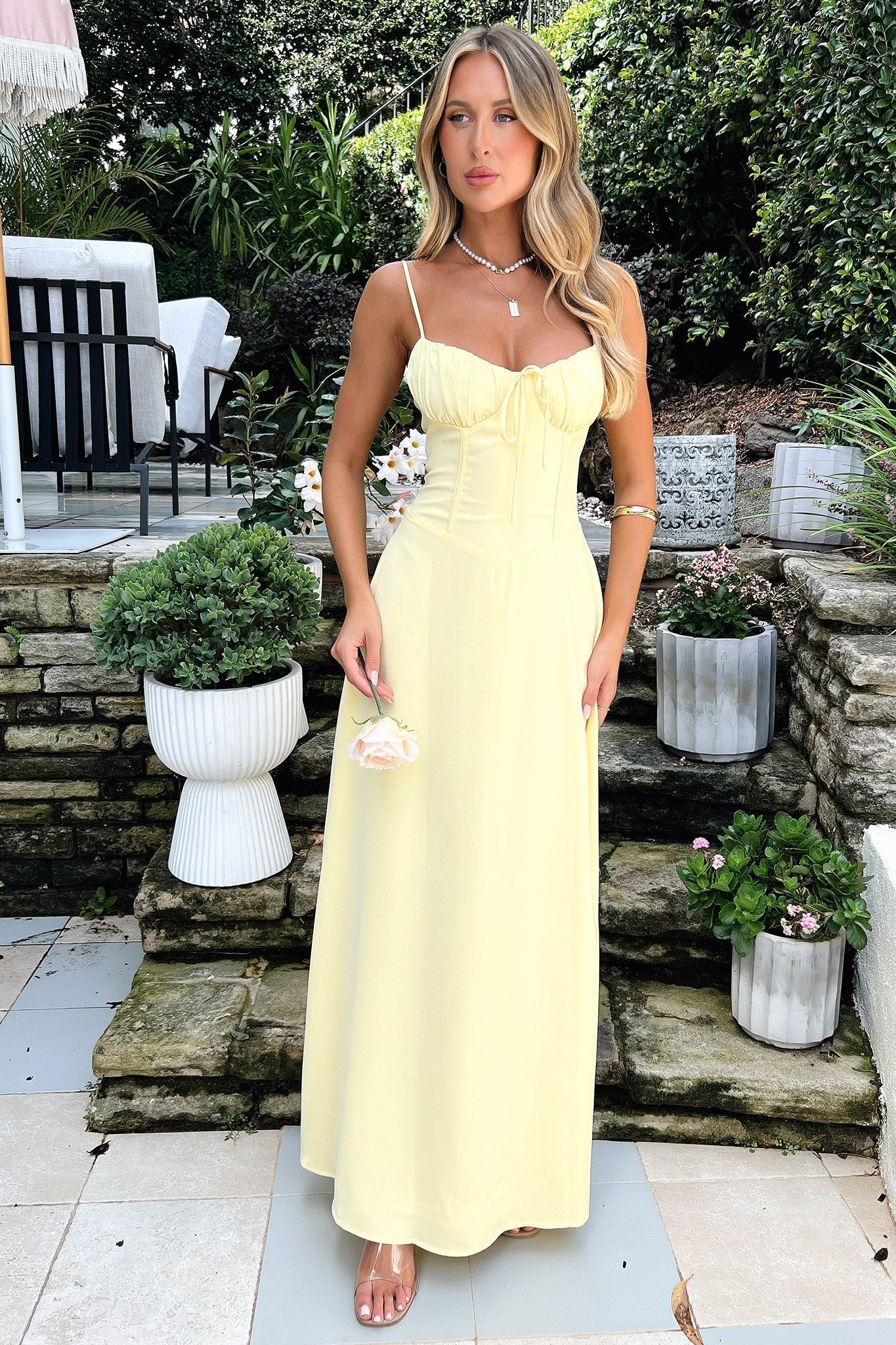 Cambria - Elegante Abito Maxi con Spalline a Spaghetti