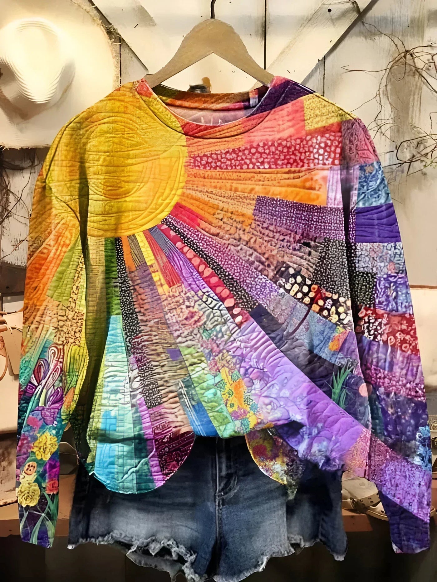 Elin | Felpa Colorata a Raggi di Sole
