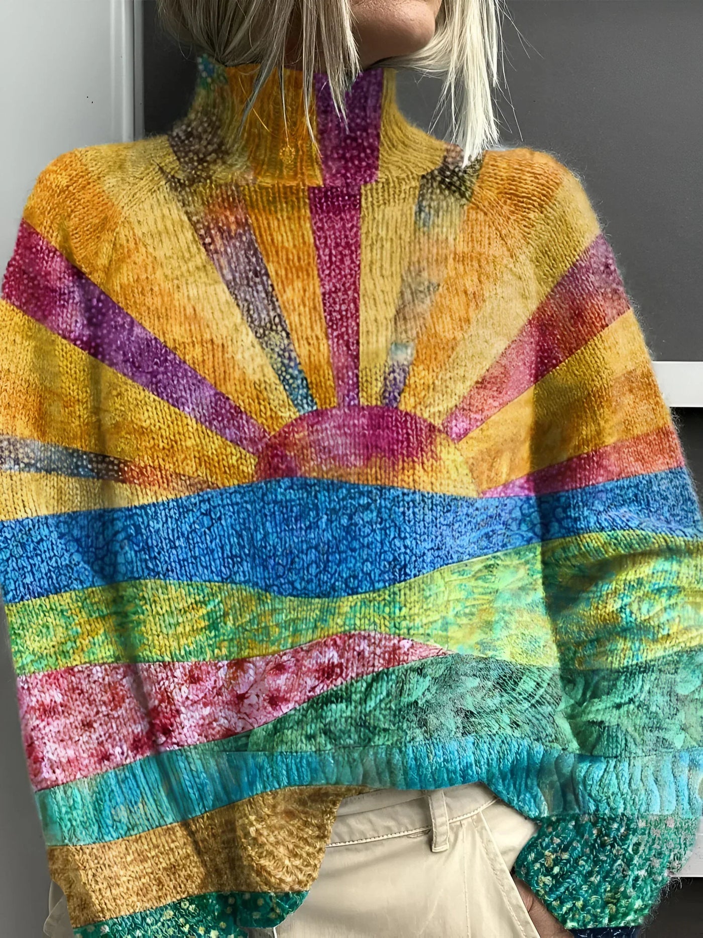 Odelia | Maglione Colorato con Collo Alto