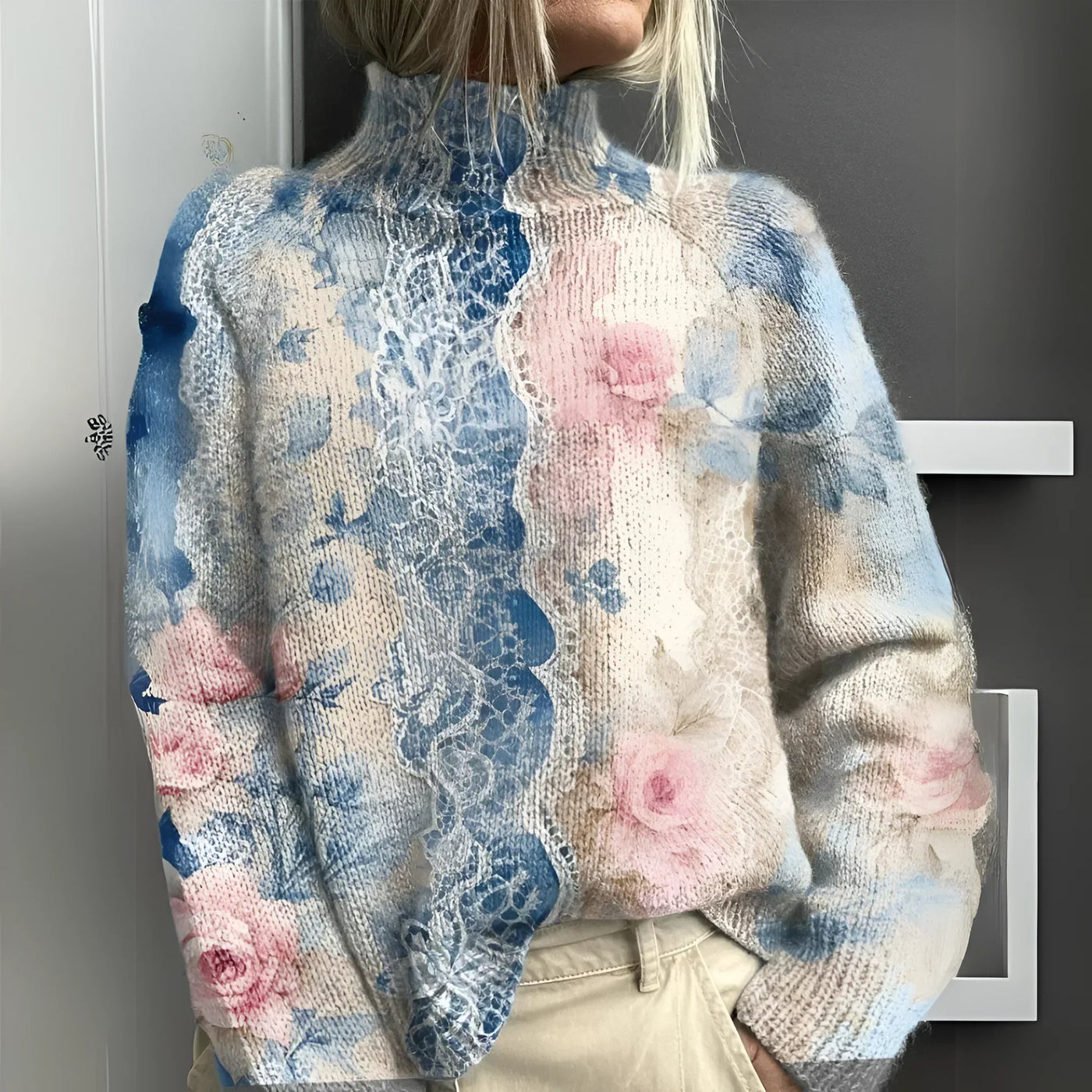 Lara | Maglione con Elegante Motivo Floreale