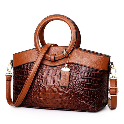 Oriana - Borsa a Mano in Coccodrillo con Gradiente Retro