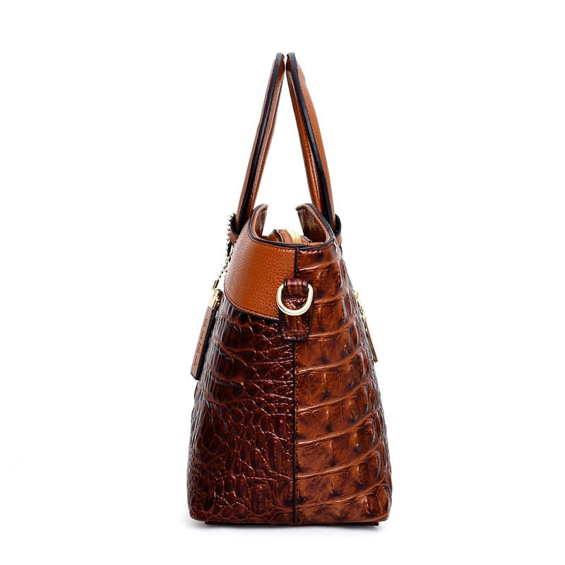 Oriana - Borsa a Mano in Coccodrillo con Gradiente Retro