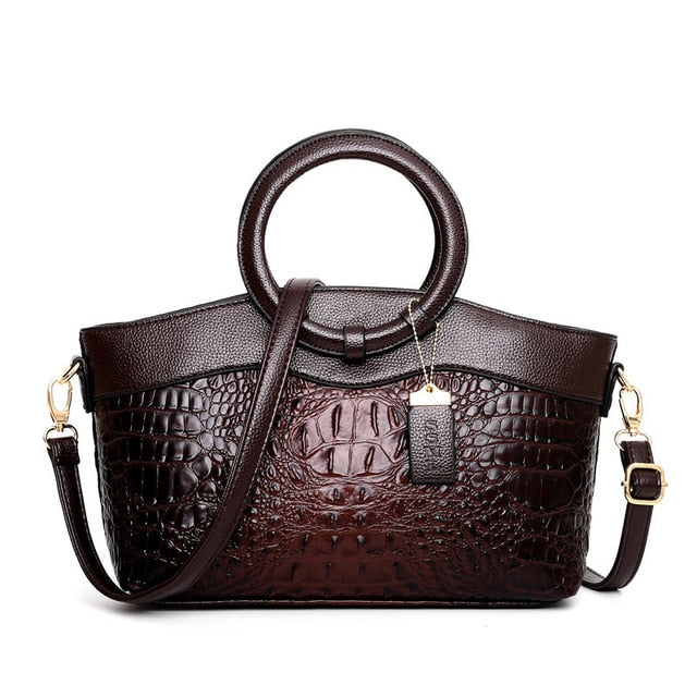Oriana - Borsa a Mano in Coccodrillo con Gradiente Retro