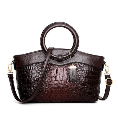 Oriana - Borsa a Mano in Coccodrillo con Gradiente Retro