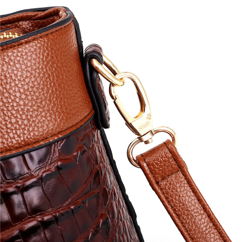 Oriana - Borsa a Mano in Coccodrillo con Gradiente Retro
