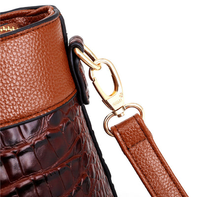 Oriana - Borsa a Mano in Coccodrillo con Gradiente Retro