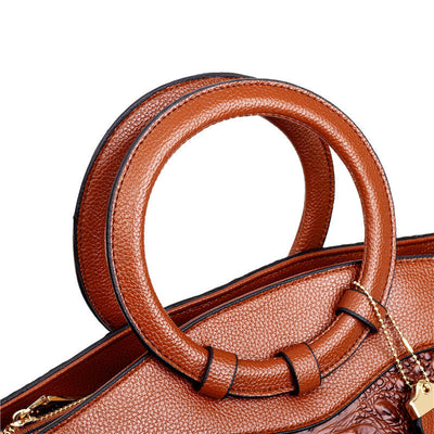 Oriana - Borsa a Mano in Coccodrillo con Gradiente Retro