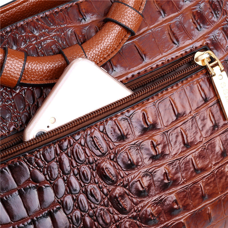 Oriana - Borsa a Mano in Coccodrillo con Gradiente Retro